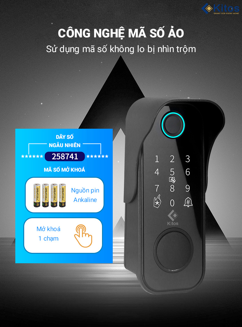 Khoá vân tay cửa cổng Kitos KT-DL04 Pro