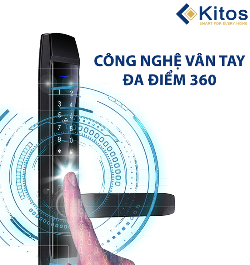 Khóa vân tay cửa nhôm Kitos KT-AL520-II Plus